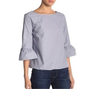 Madewell Small Blue White Striped Blouse